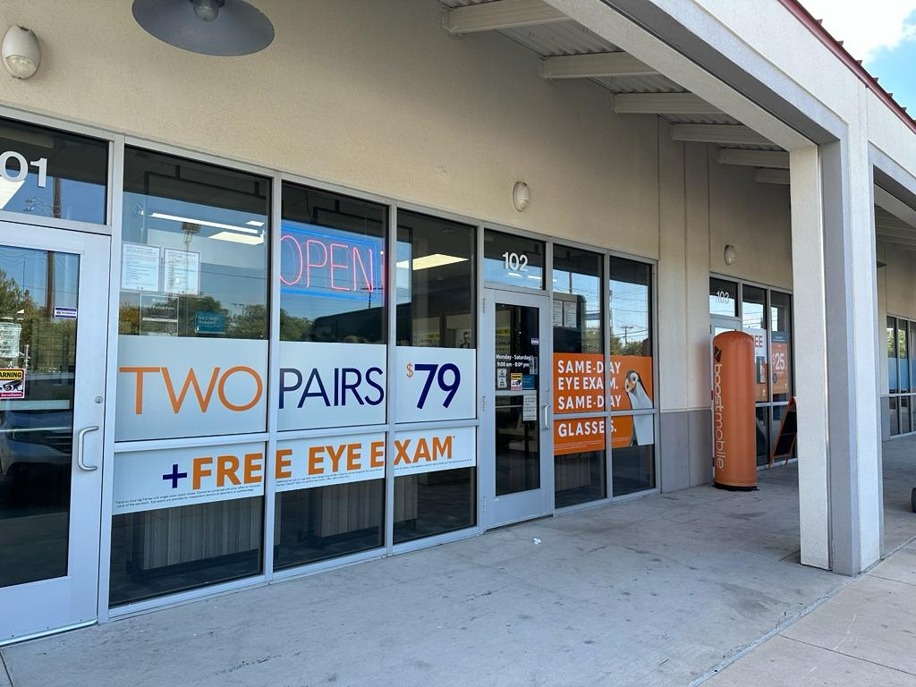 Storefront at Stanton Optical Store San Antonio TX 78237