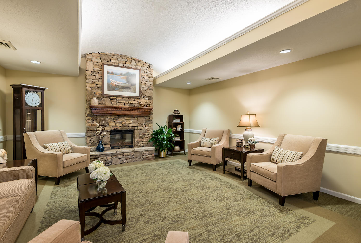 The Neighborhood at Tellico Village living room with fireplace