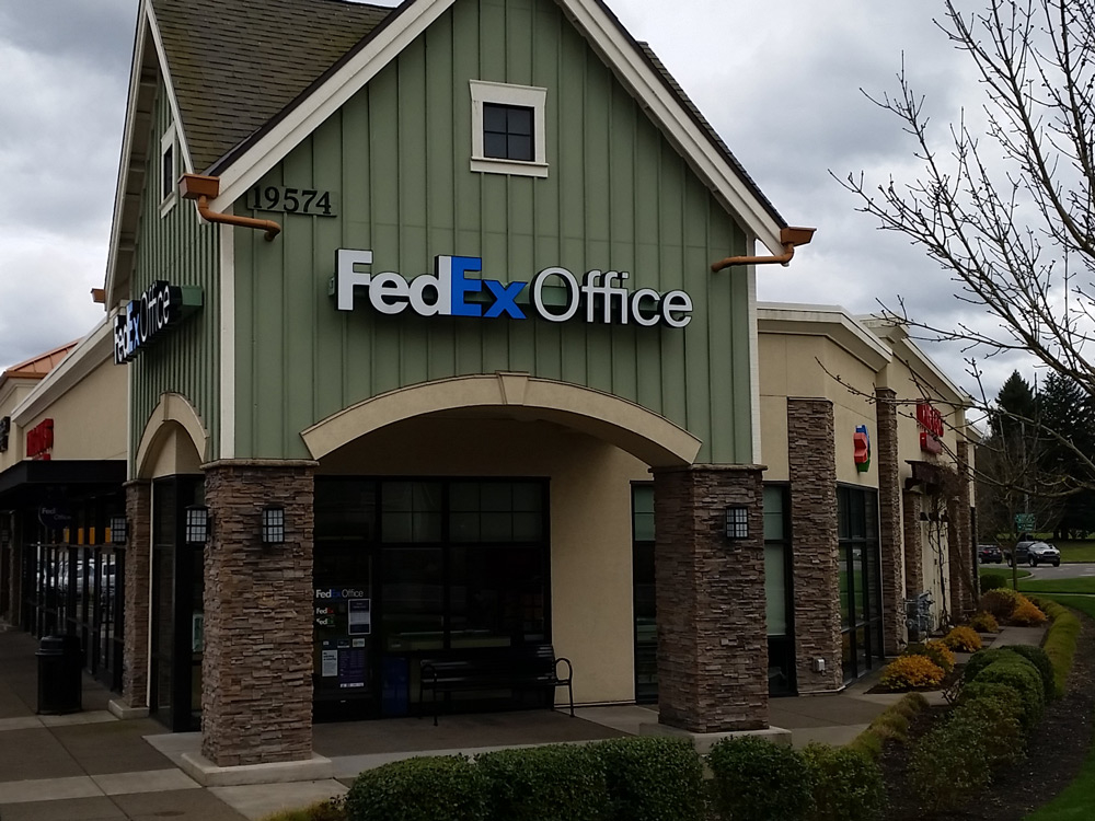 Exterior photo of FedEx Office location at 19574 Molalla Ave\t Print quickly and easily in the self-service area at the FedEx Office location 19574 Molalla Ave from email, USB, or the cloud\t FedEx Office Print & Go near 19574 Molalla Ave\t Shipping boxes and packing services available at FedEx Office 19574 Molalla Ave\t Get banners, signs, posters and prints at FedEx Office 19574 Molalla Ave\t Full service printing and packing at FedEx Office 19574 Molalla Ave\t Drop off FedEx packages near 19574 Molalla Ave\t FedEx shipping near 19574 Molalla Ave
