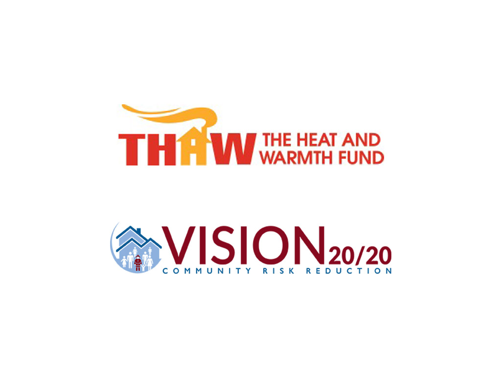 Both the THAW (the Heat and Warmth Fund) and Vision 20/20 logos in a graphic.
