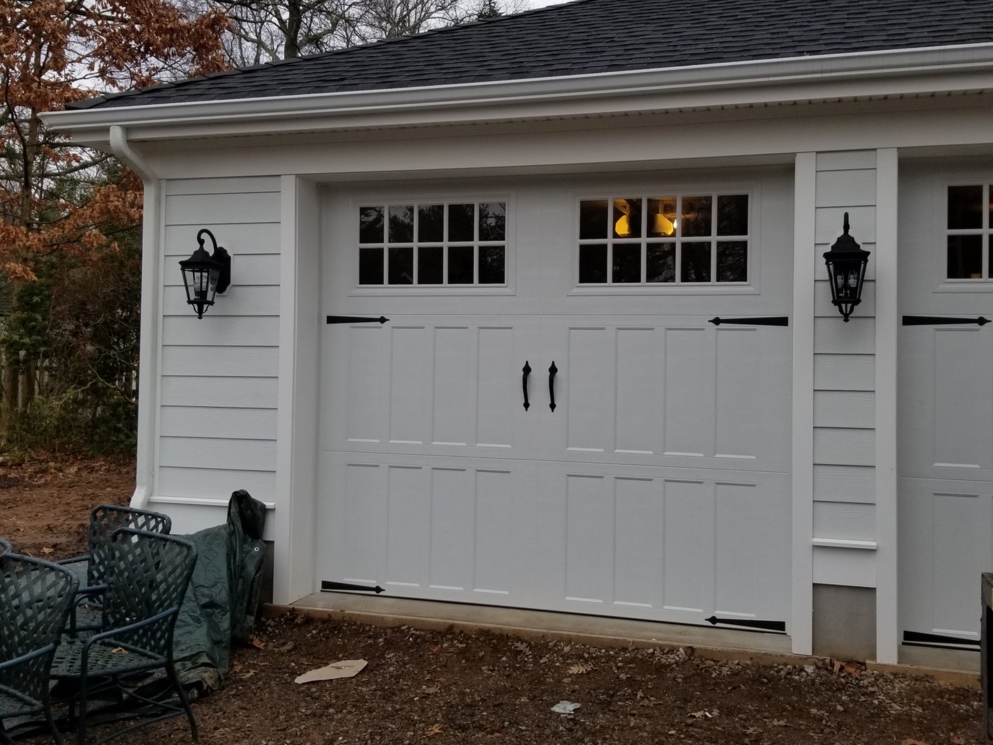 New Installation Garage Doors with Decorative Hardware