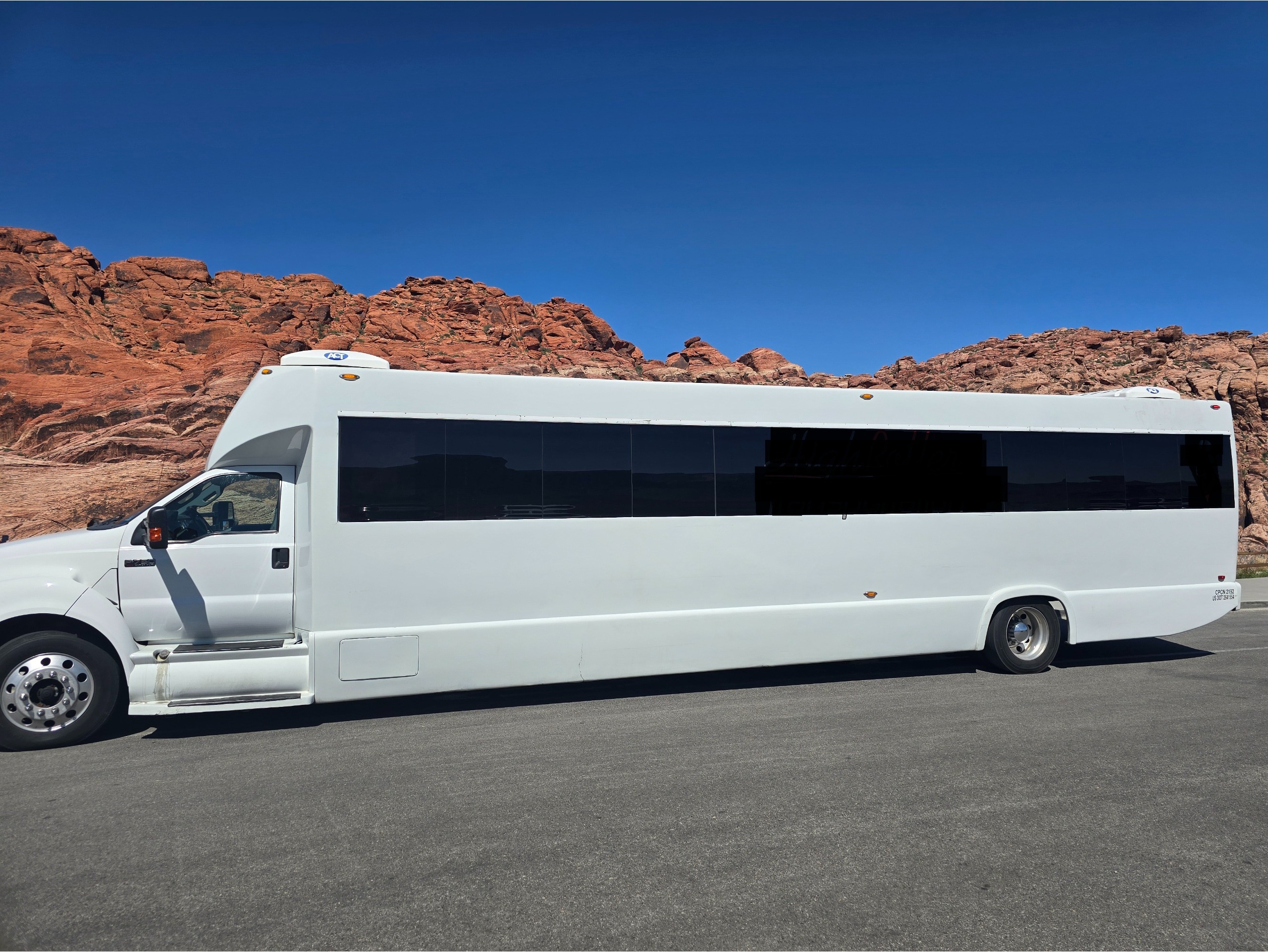 Las Vegas Party Bus 45 Passenger Party Bus with two dance poles, state of the art sound and lighting.