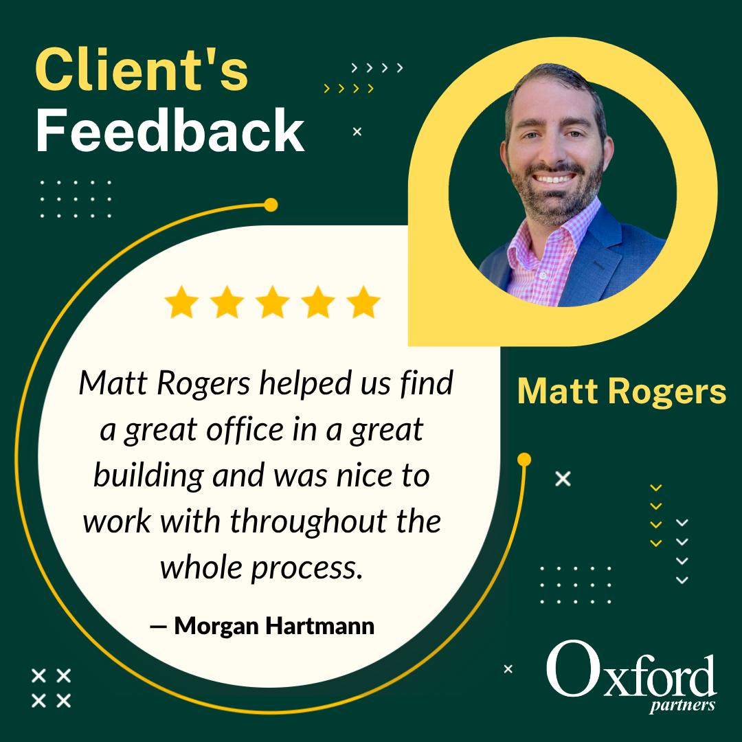 Oxford Partners Houston commercial real estate broker Matt Rogers 5-star client review 