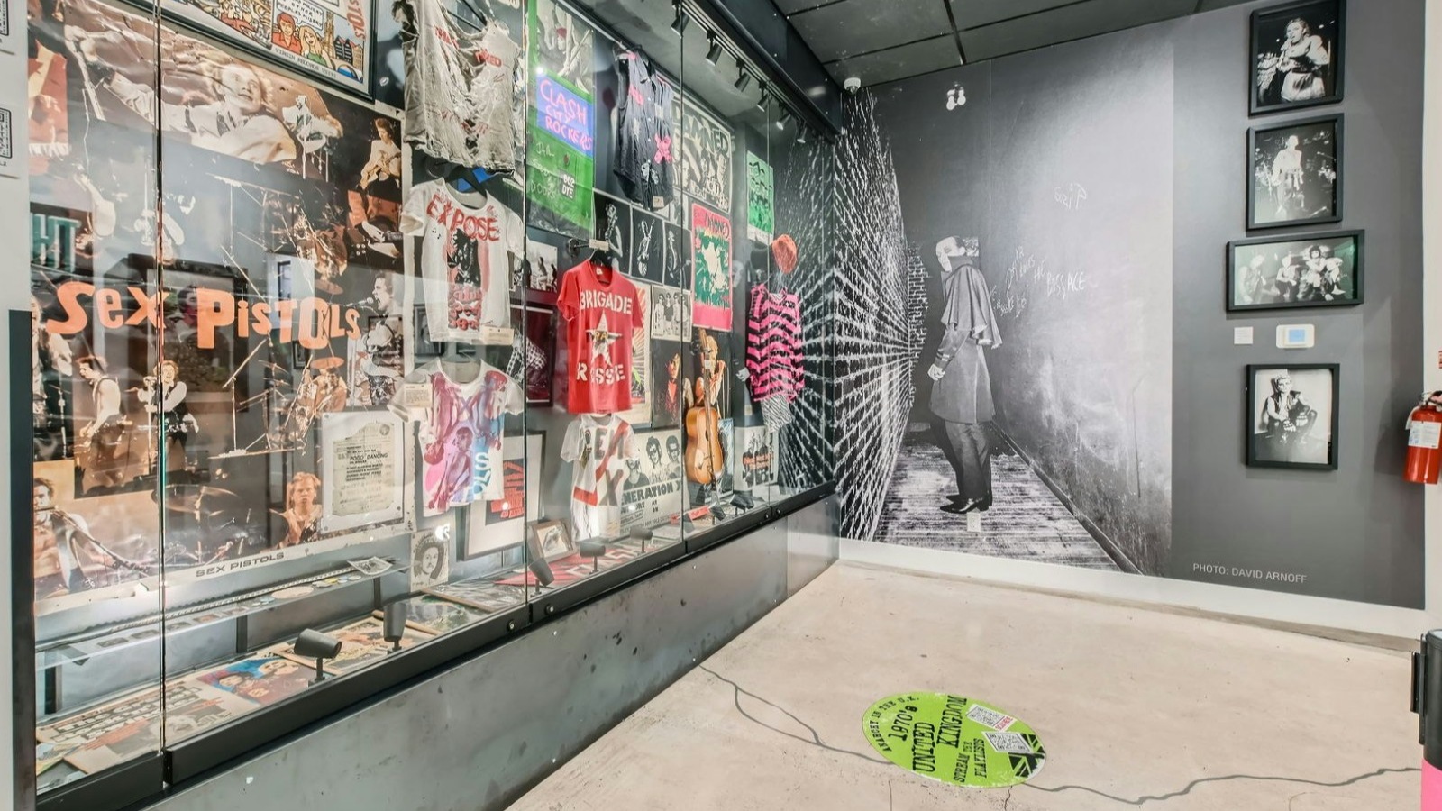The museum highlights iconic punk instruments, artist gear exhibits, and performance equipment history.