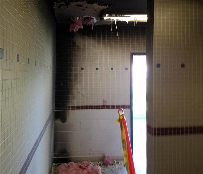 Fire cleanup at a local school - Before