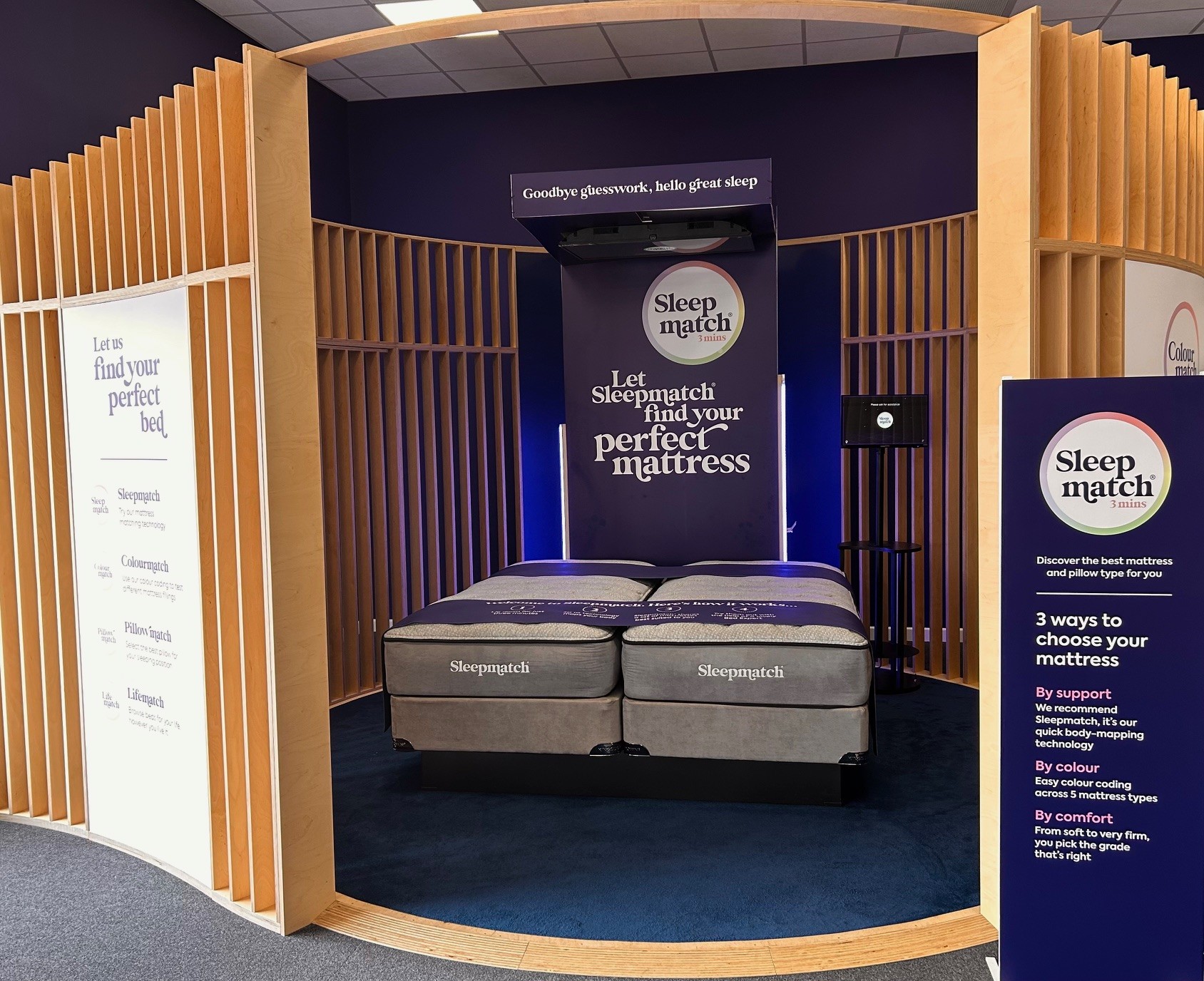 Head in-store for the full Sleepmatch&trade; experience. Our unique Sleepmatch&trade; technology matches you with your perfect bed.