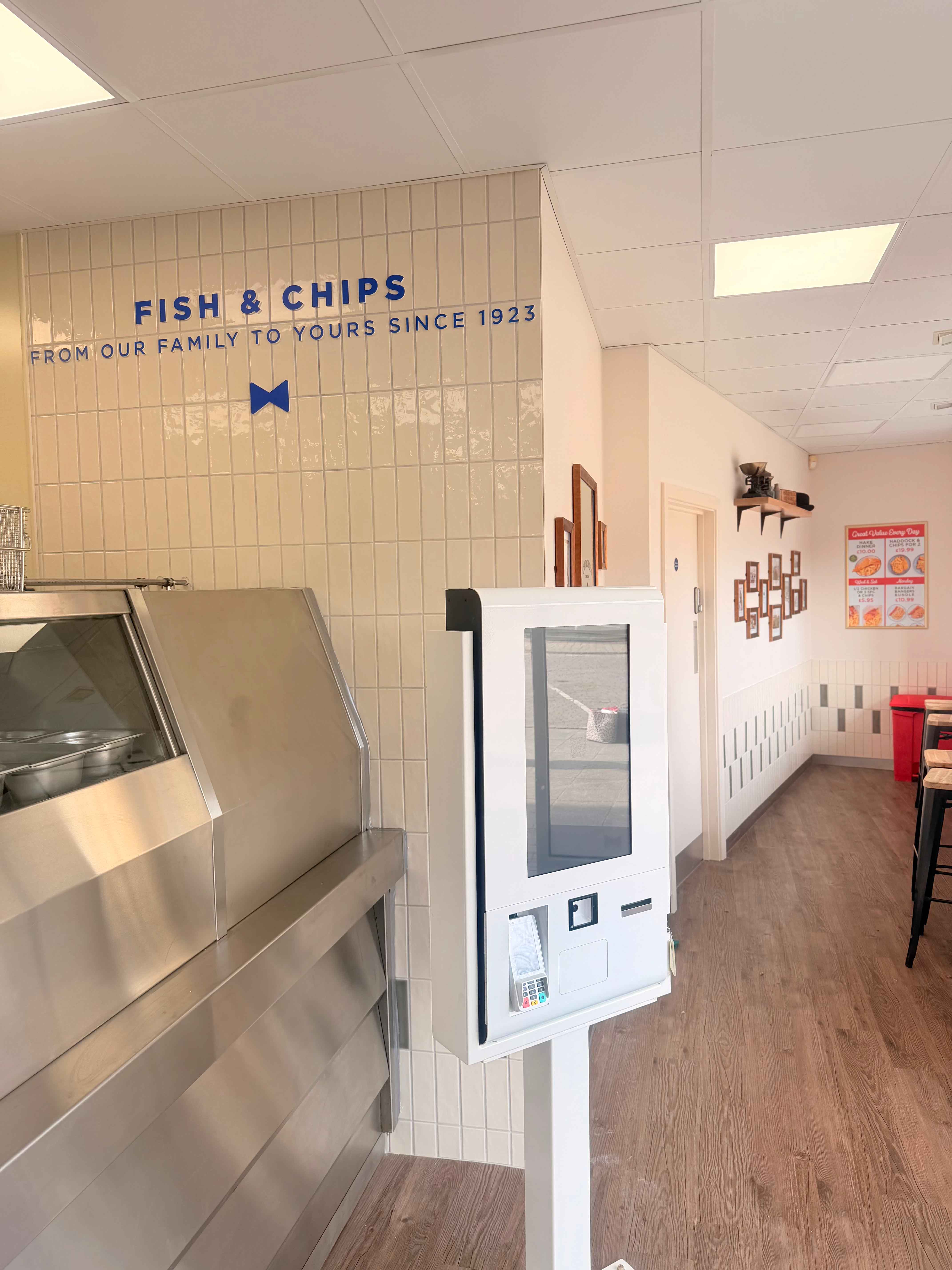 Churchill's fish and chips, Cambourne digital kiosk ordering