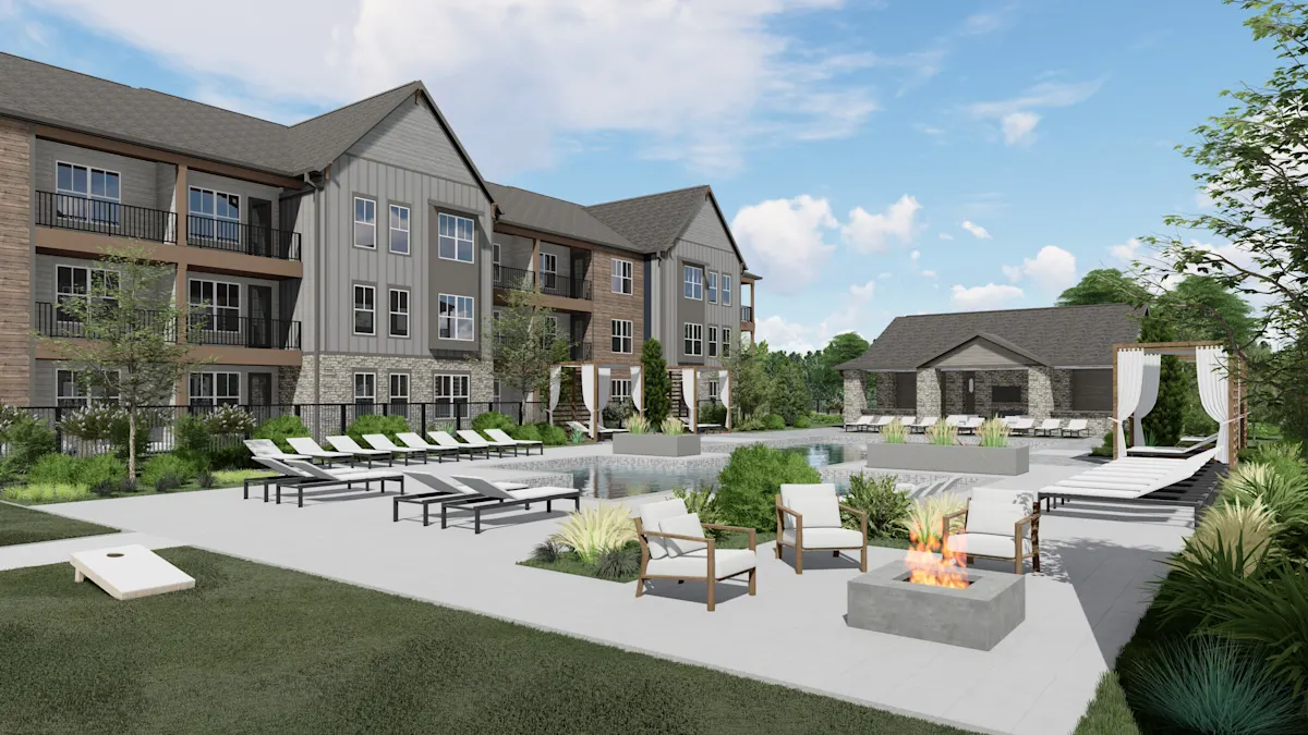Rendering of the apartment building