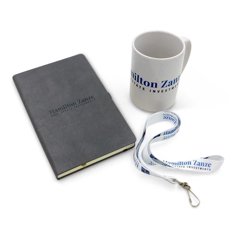 Corporate gifts for Hamilton Zanze. Branded merch by PLC Print.