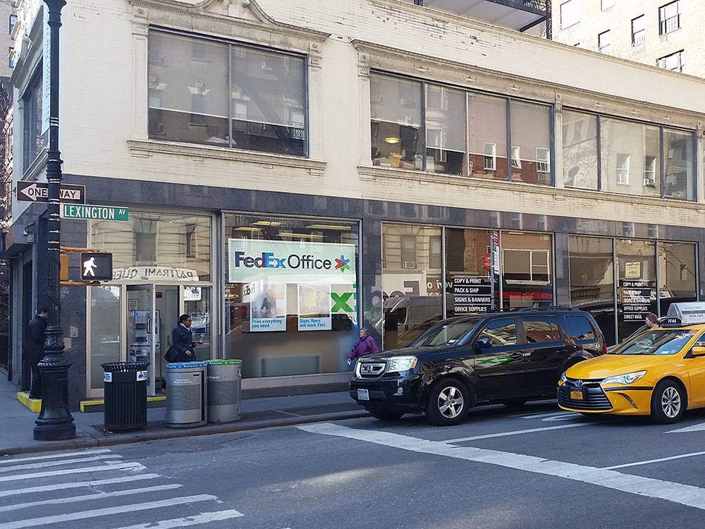 Exterior photo of FedEx Office location at 1122 Lexington Ave\t Print quickly and easily in the self-service area at the FedEx Office location 1122 Lexington Ave from email, USB, or the cloud\t FedEx Office Print & Go near 1122 Lexington Ave\t Shipping boxes and packing services available at FedEx Office 1122 Lexington Ave\t Get banners, signs, posters and prints at FedEx Office 1122 Lexington Ave\t Full service printing and packing at FedEx Office 1122 Lexington Ave\t Drop off FedEx packages near 1122 Lexington Ave\t FedEx shipping near 1122 Lexington Ave