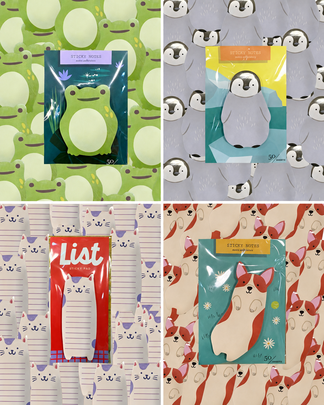 Find cute frog, penguin, cat, and corgi sticky notes at Write Impressions in Royal Oak, Michigan. These playful stationery picks add charm to reminders, shopping lists, study sessions and desk spaces.