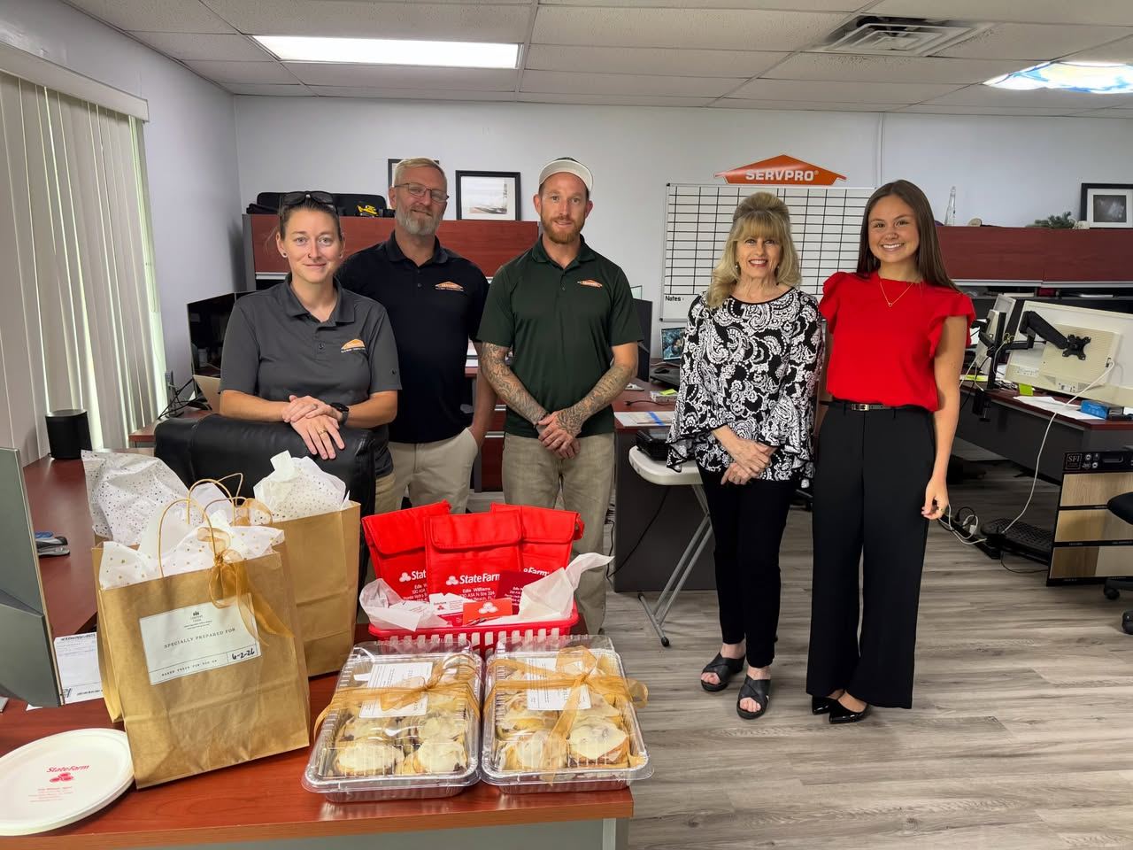 Grace stopped by ServPro of Jacksonville with cinnamon rolls from Gourmet Grain to thank them for all they do in our community. With hurricane season here, it is helpful to know who to call for storm, water, or fire damage cleanup and restoration.