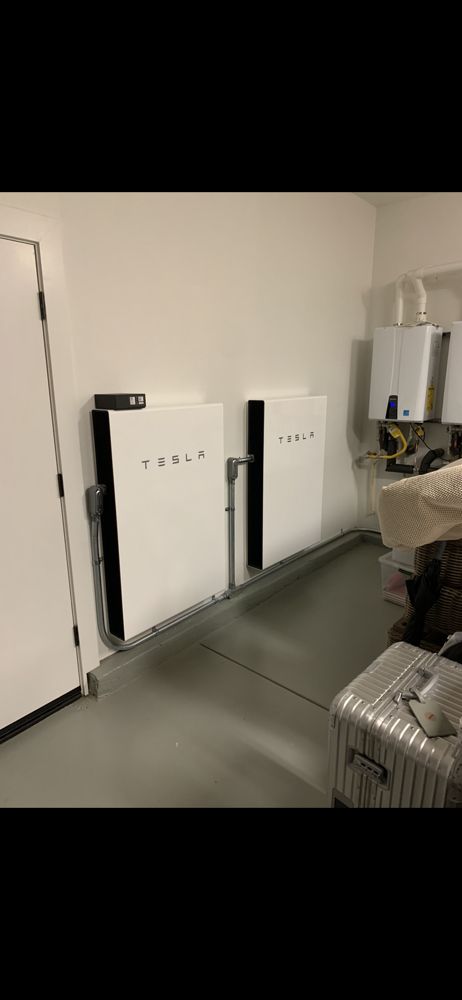 Tesla EV charger in a garage project
