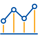Uptrend graph icon.