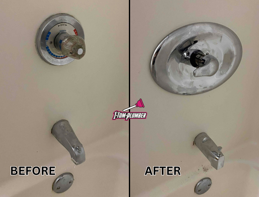 Tub Faucet Replacement Before & After