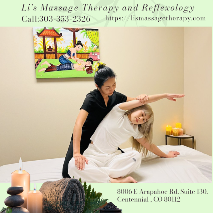 At Li's Massage Therapy and Reflexology, our skilled practitioners are well-versed in the art of Thai massage, a therapeutic practice with roots tracing back centuries. Thai massage, characterized by its unique blend of yoga-like stretching, acupressure, and energy work, promotes relaxation, enhanced circulation, and overall well-being. Our trained professionals at Li's aim to provide a rejuvenating experience through the ancient techniques of Thai massage, tailored to address individual needs and restore balance to the body and mind.