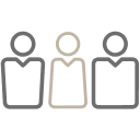 Silhouettes side by side icon.