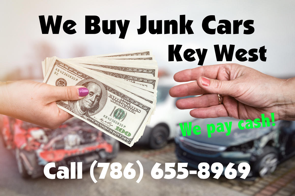 We Buy Junk Cars in Key West, Florida.  We pay cash for your old vehicle or boat!  Call (786) 655-8969. We're available 24/7 and will haul away your car, SUV, truck, or boat for free!