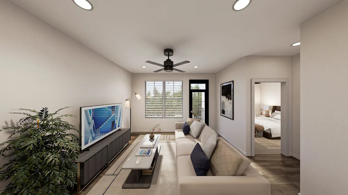 Rendering of the living room