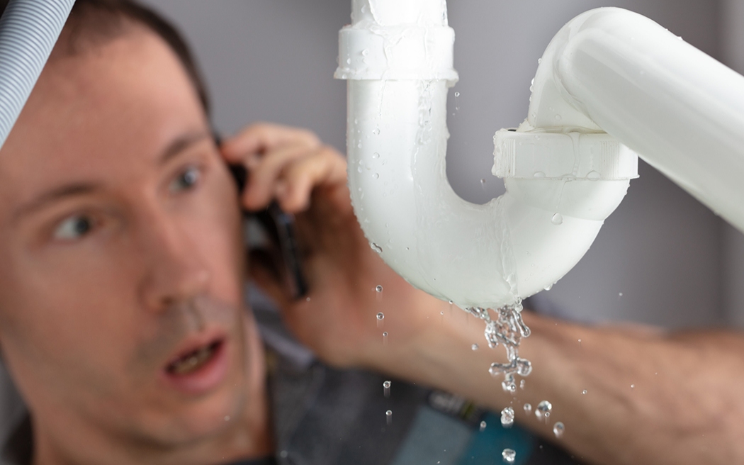 Plumbing leak? Don&rsquo;t sweat it. Call Hanson's Plumbing & Heating at 800-553-9276 for emergency service.