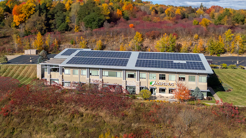 aerial photo of Aspirus Cardiology in Wausau