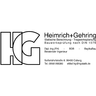 Heimrich + Gehring Tragwerksplanung - Statische Berechnung in Coburg - Logo