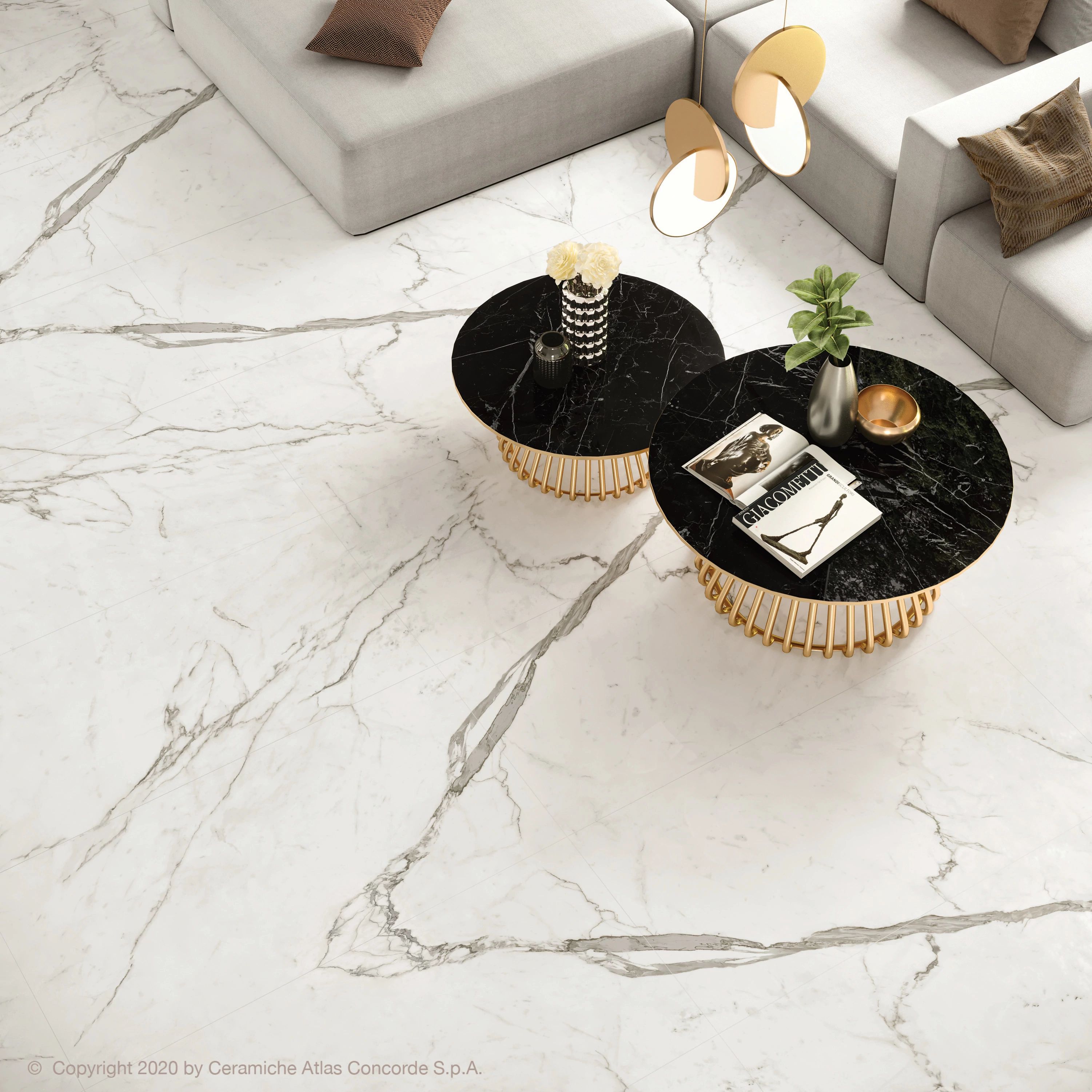 Marvel is a rectified color body porcelain tile which is inspired by the prestige of the most precious marbles of Italian tradition.