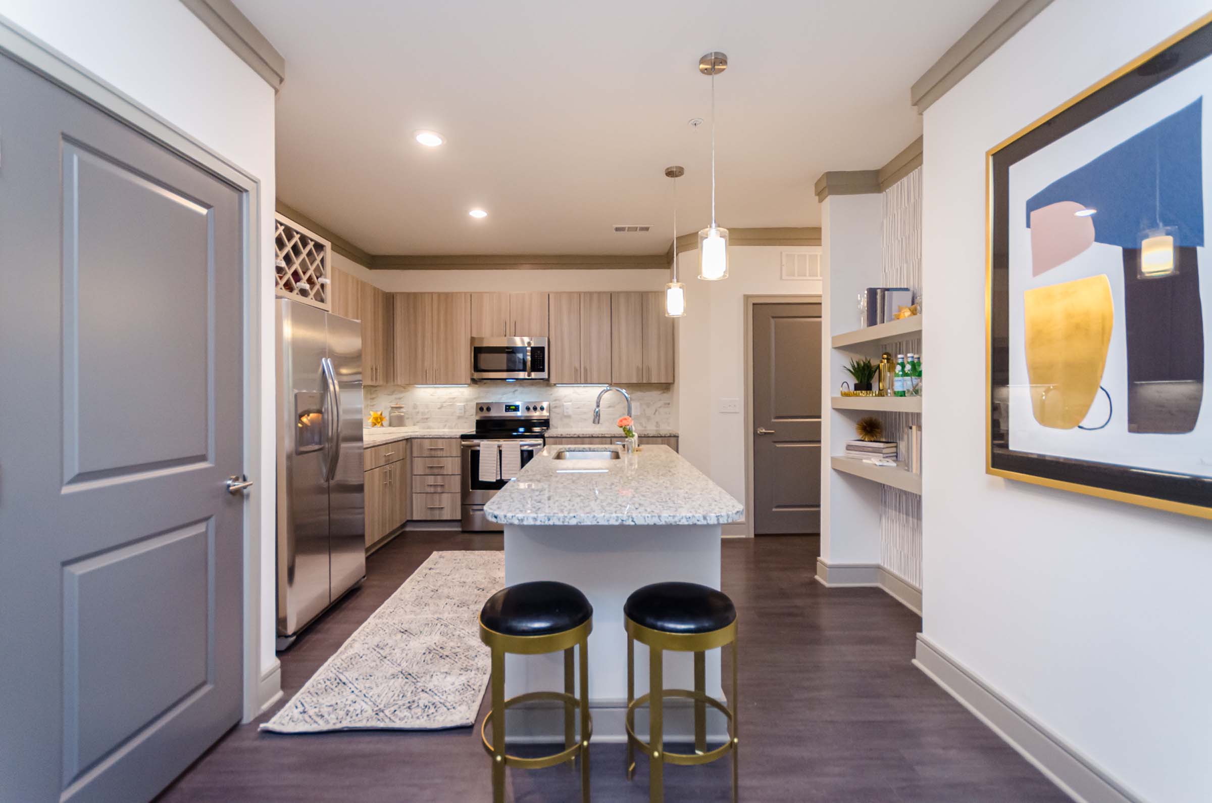 Kitchen at Camden Alpharetta apartments in Alpharetta, GA
