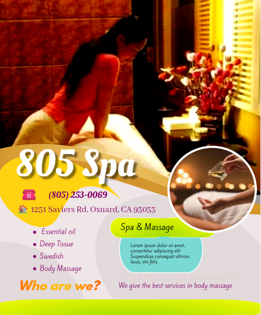 Massage techniques are commonly applied with hands, fingers, 
elbows, knees, forearms, feet, or a device. 
The purpose of massage is generally for the treatment of 
body stress or pain.