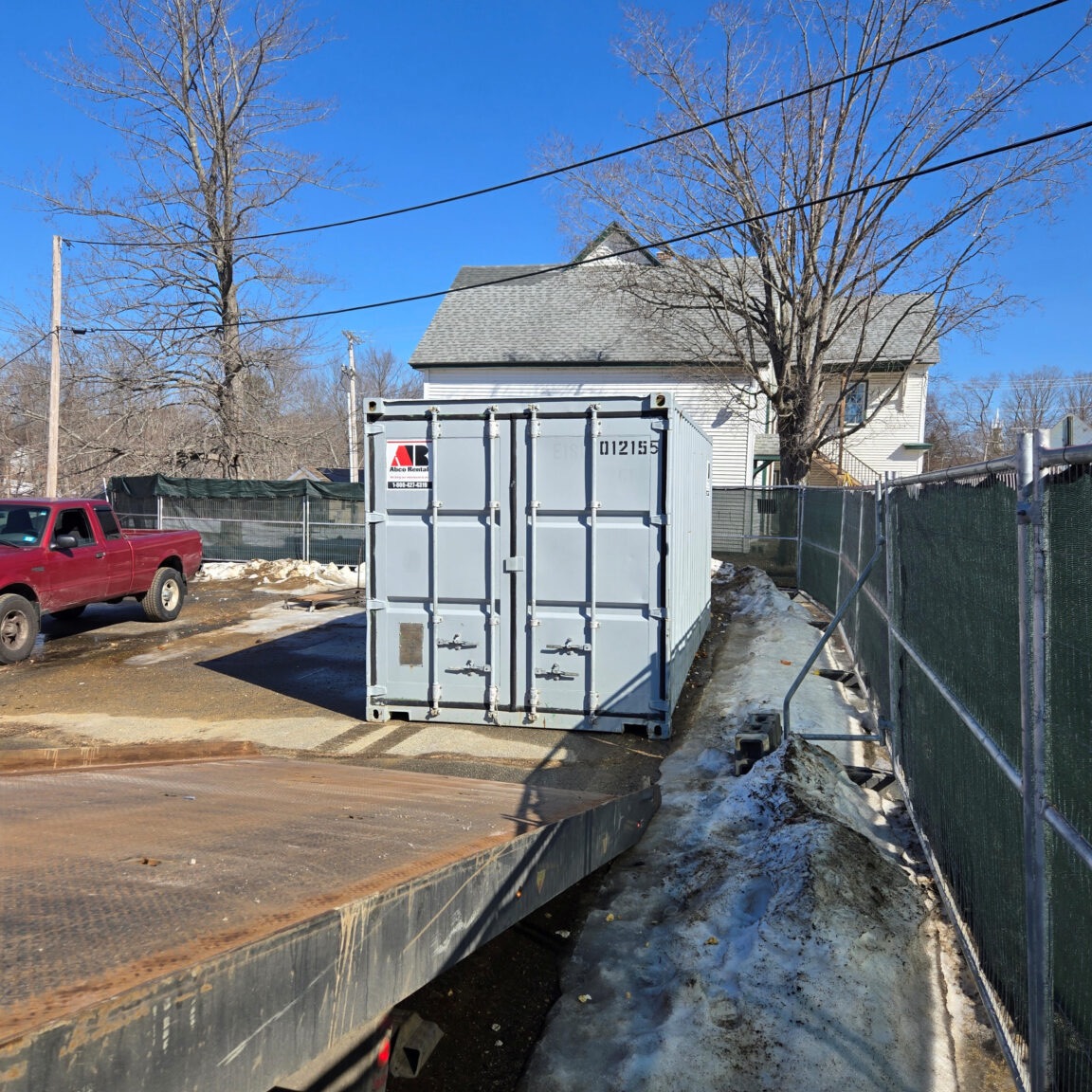 Abco Rental & Storage, Inc recently completed a 20ft storage container delivery on King St in Oxford 