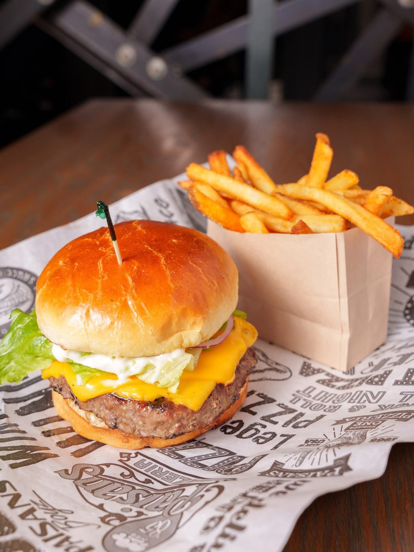 American Cheese | Lettuce | Tomato | Sliced Onion | Mayo | Mustard | Brioche 