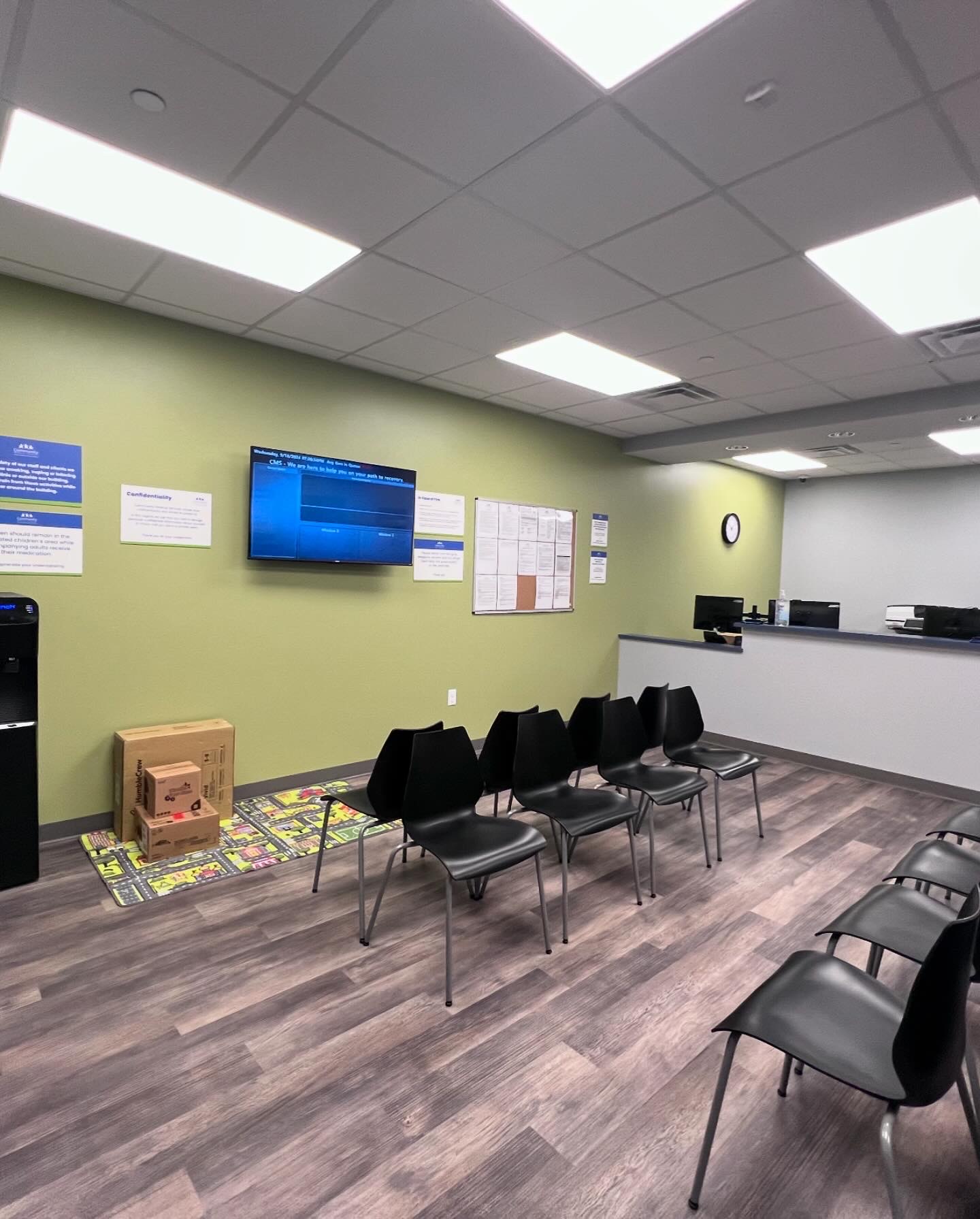 Waiting room of Community Medical Services' clinic in New Hope, MN.
