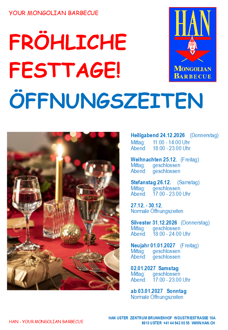 Restaurant HAN Mongolian Barbecue, Industriestrasse 10 in Uster
