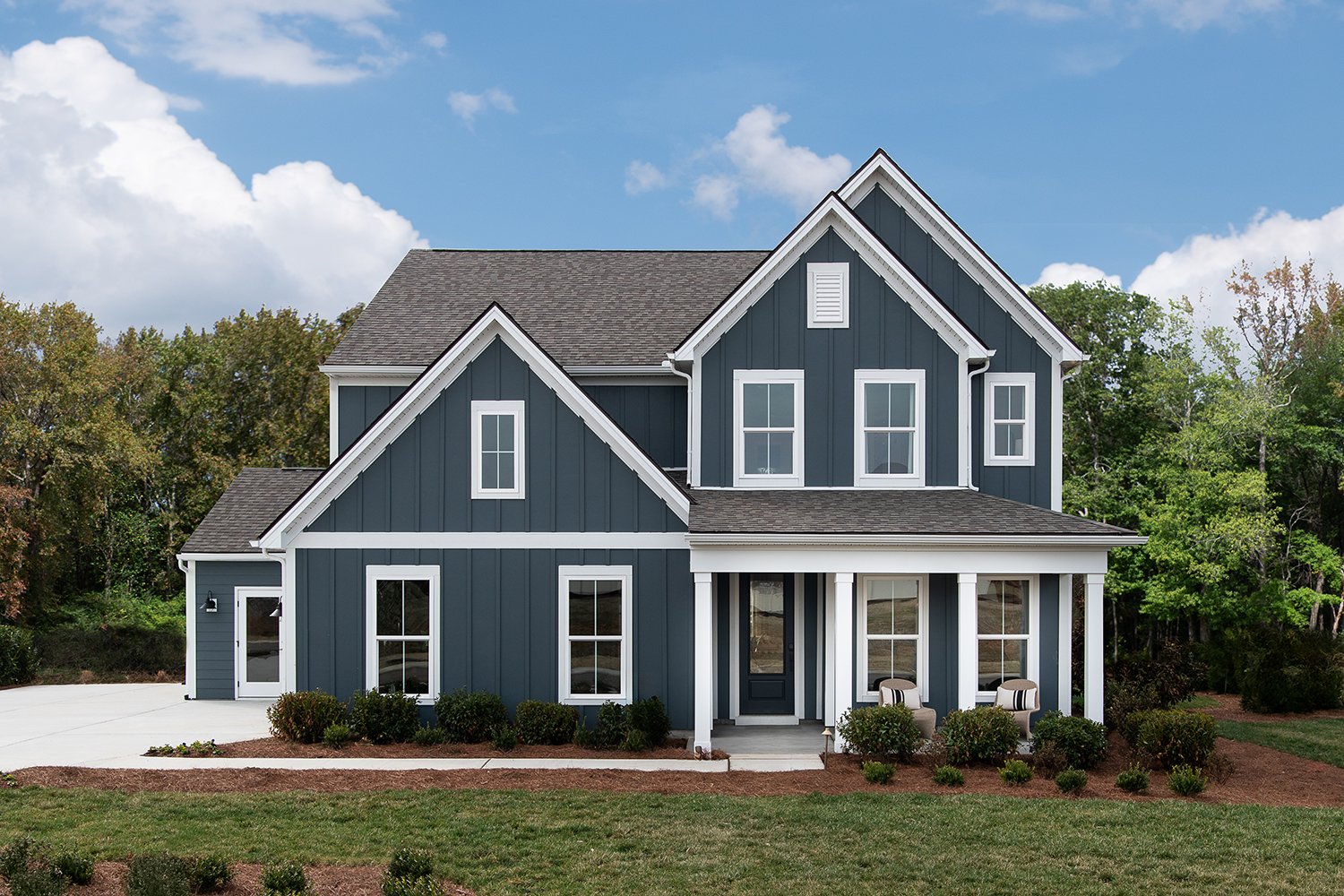 Exterior of two story floor plan at Glenview Farms new construction community in Murfreesboro, TN