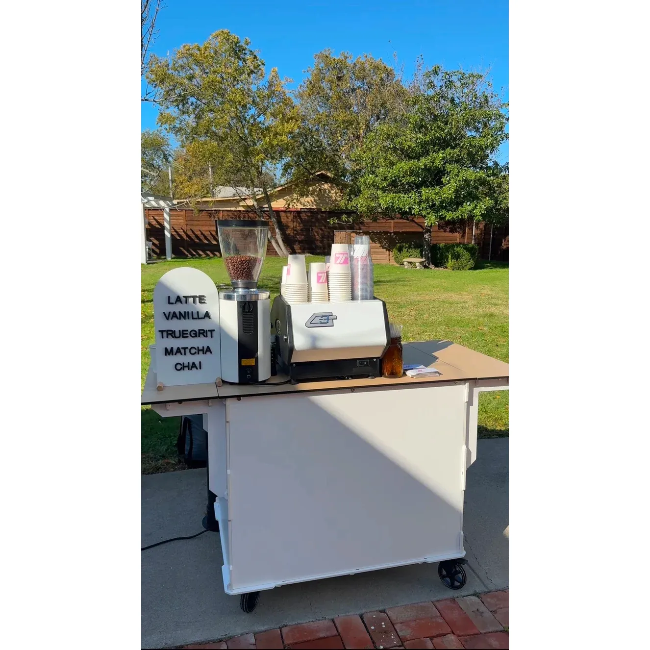 Coffee cart for a party Austin TX Smylie coffee catering 