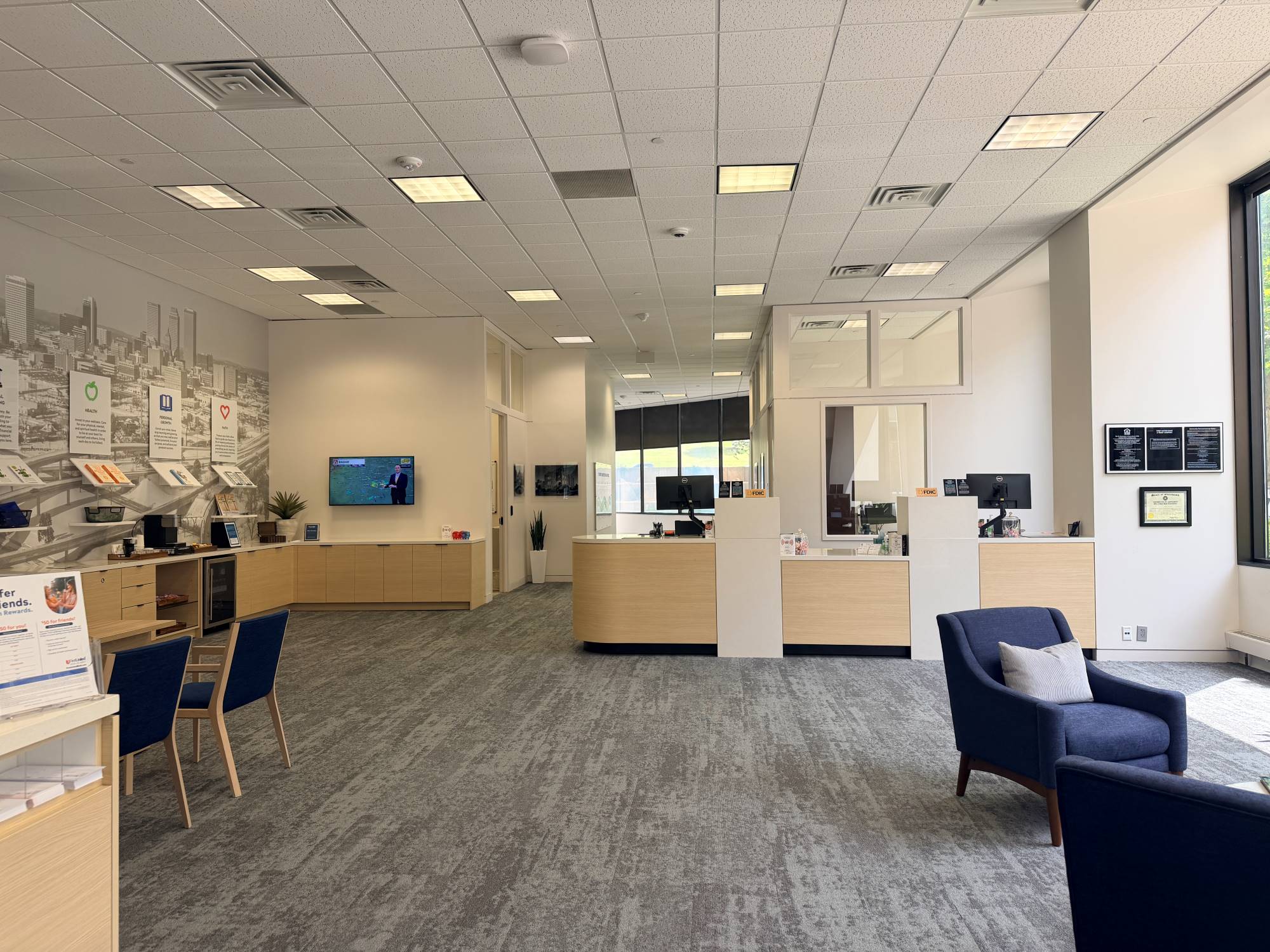 Interior lobby at First United Bank - Tulsa