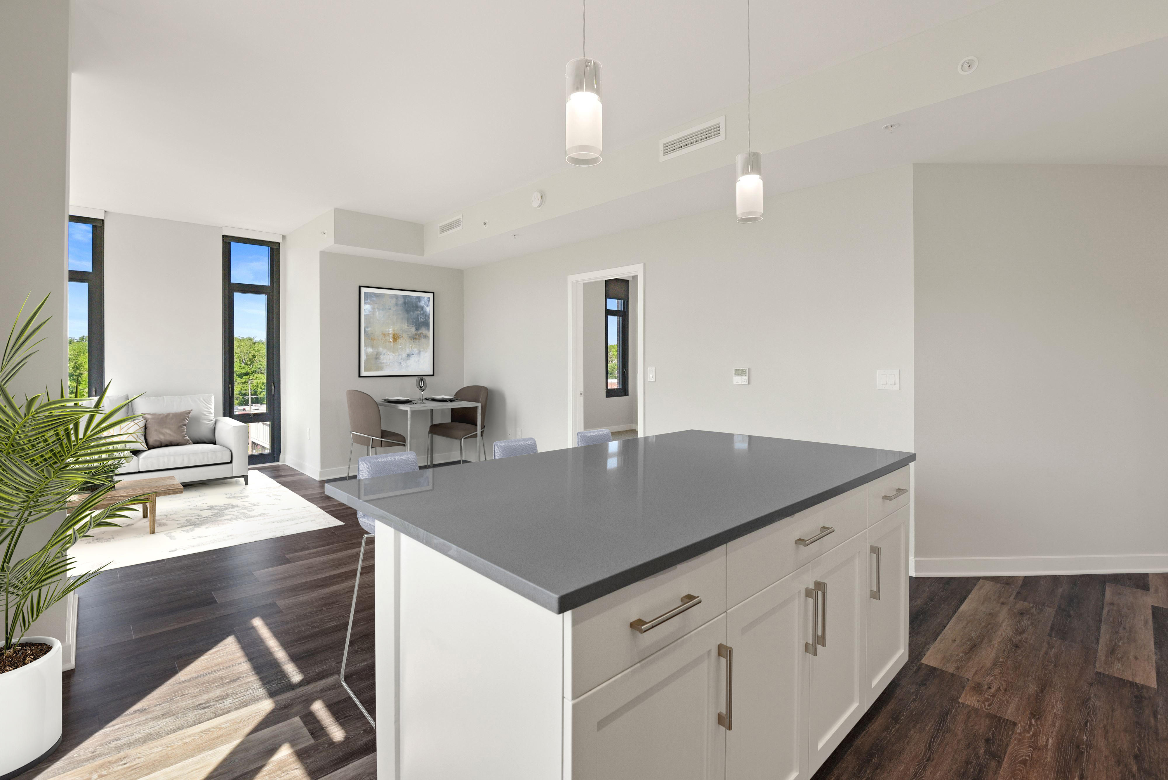 Generous kitchen islands with ample storage