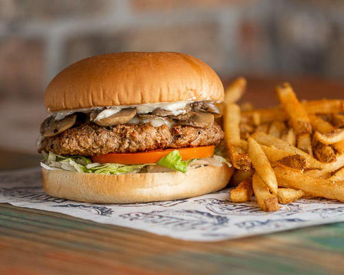 Turkey Mushroom Burger Willie's Grill & Icehouse San Antonio (210)698-5337