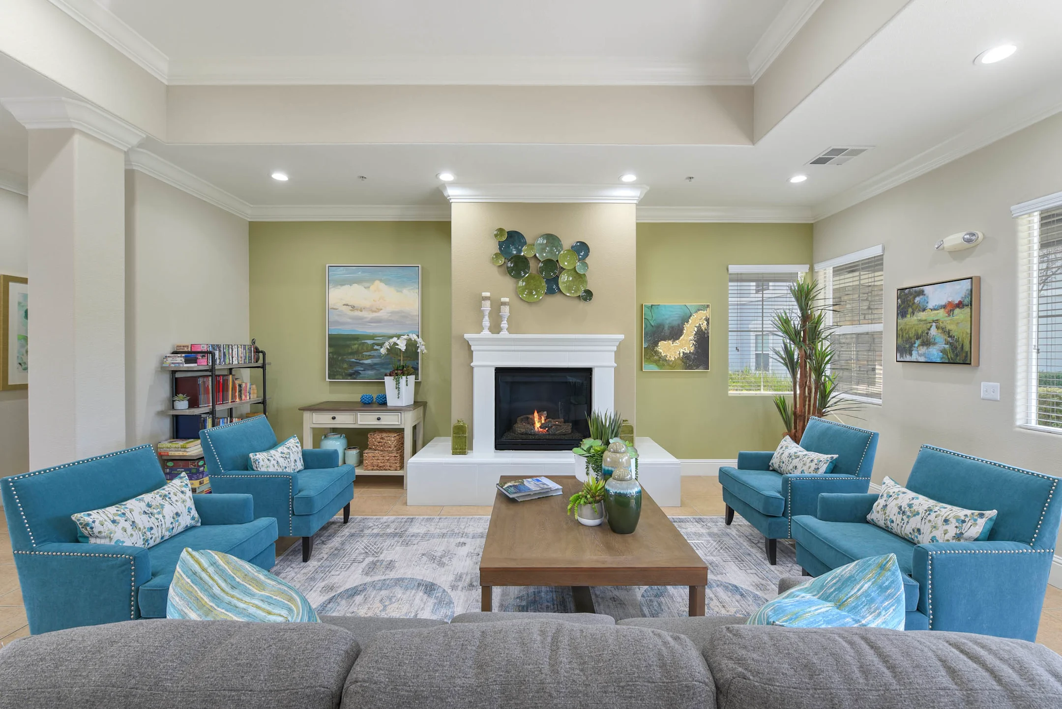 living room with fireplace