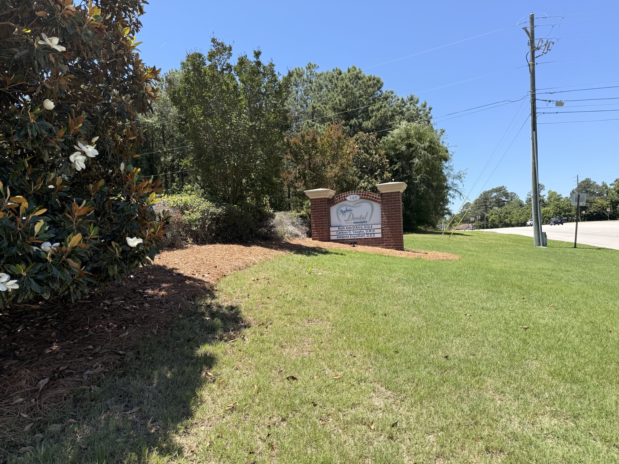 Office sign, Belair Dental Associates. 