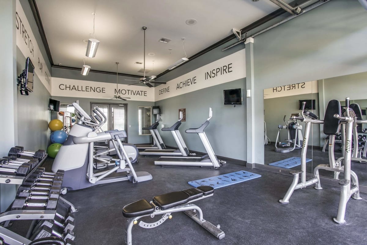 Gym at Overlook at Stone Oak Park Apartments