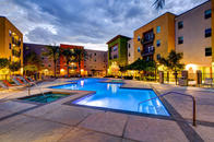 arizona state student apartments pool at night