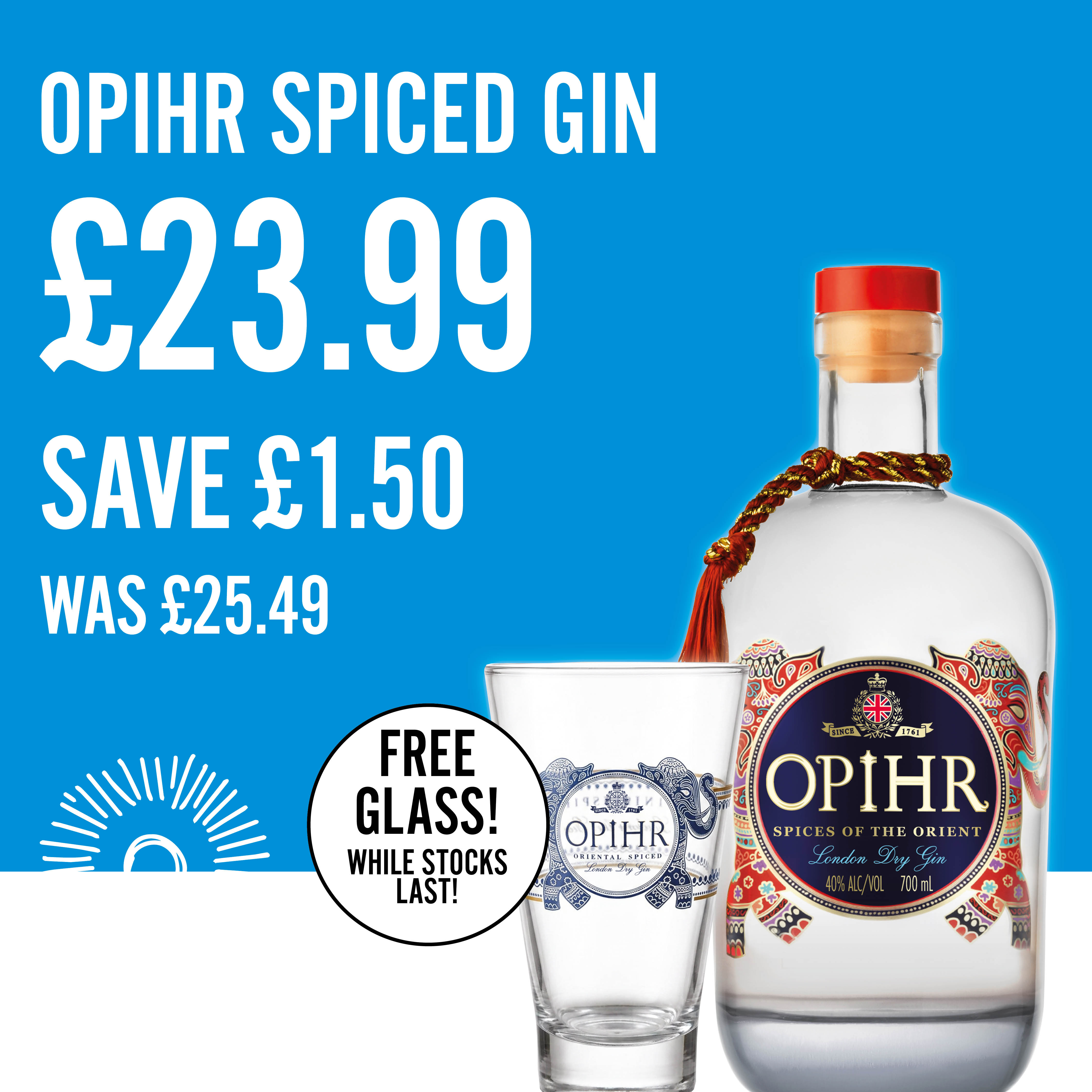 opihr spiced gin - £23.99 save £1.50