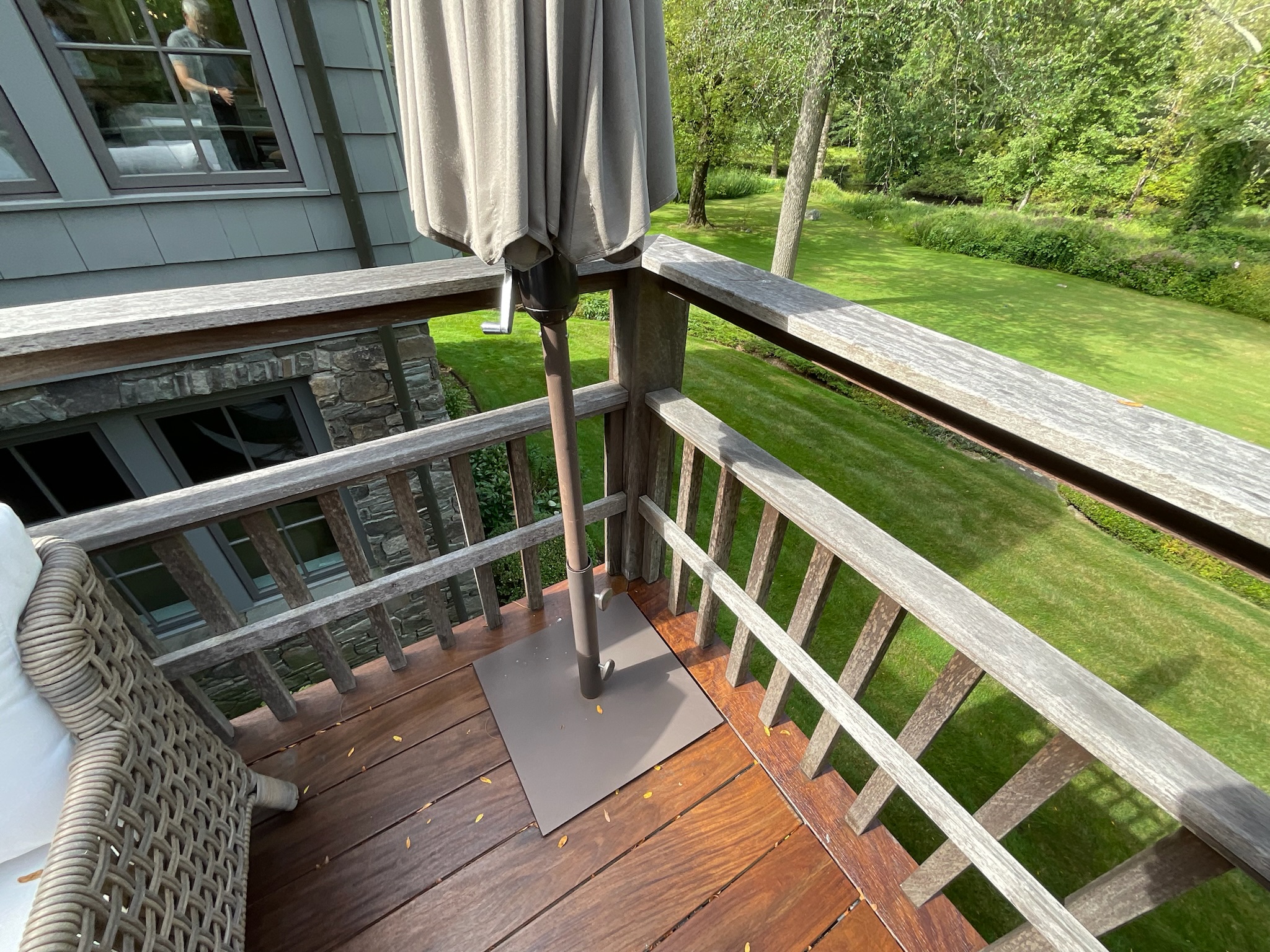This climbable railing can be tempting to young children. All fun and game until they fall over. This is a safety item Nearwater Property Group Home Inspections will call out.