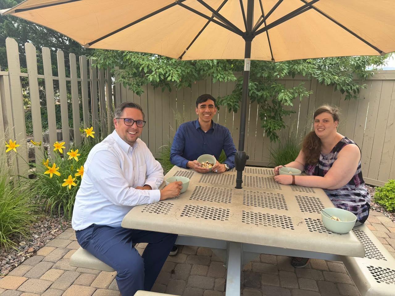 Taco Tuesday potluck was a success! Complete with some ice cream best enjoyed out on the office patio.