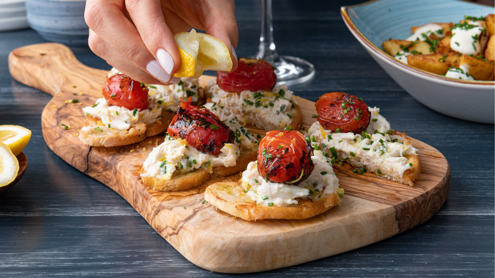 CRAB + SHRIMP BRUSCHETTA