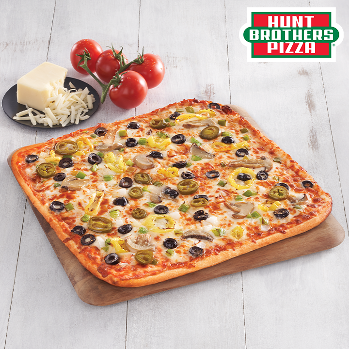 Hunt Brothers® Pizza Veggie Pizza on your choice of Original Crust or Thin Crust. Veggie Pizza is pa Hunt Brothers Pizza Savannah (912)925-4305