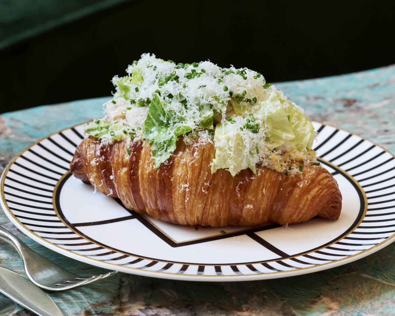 Caesar Chicken lunch croissant at Pavyllon London.