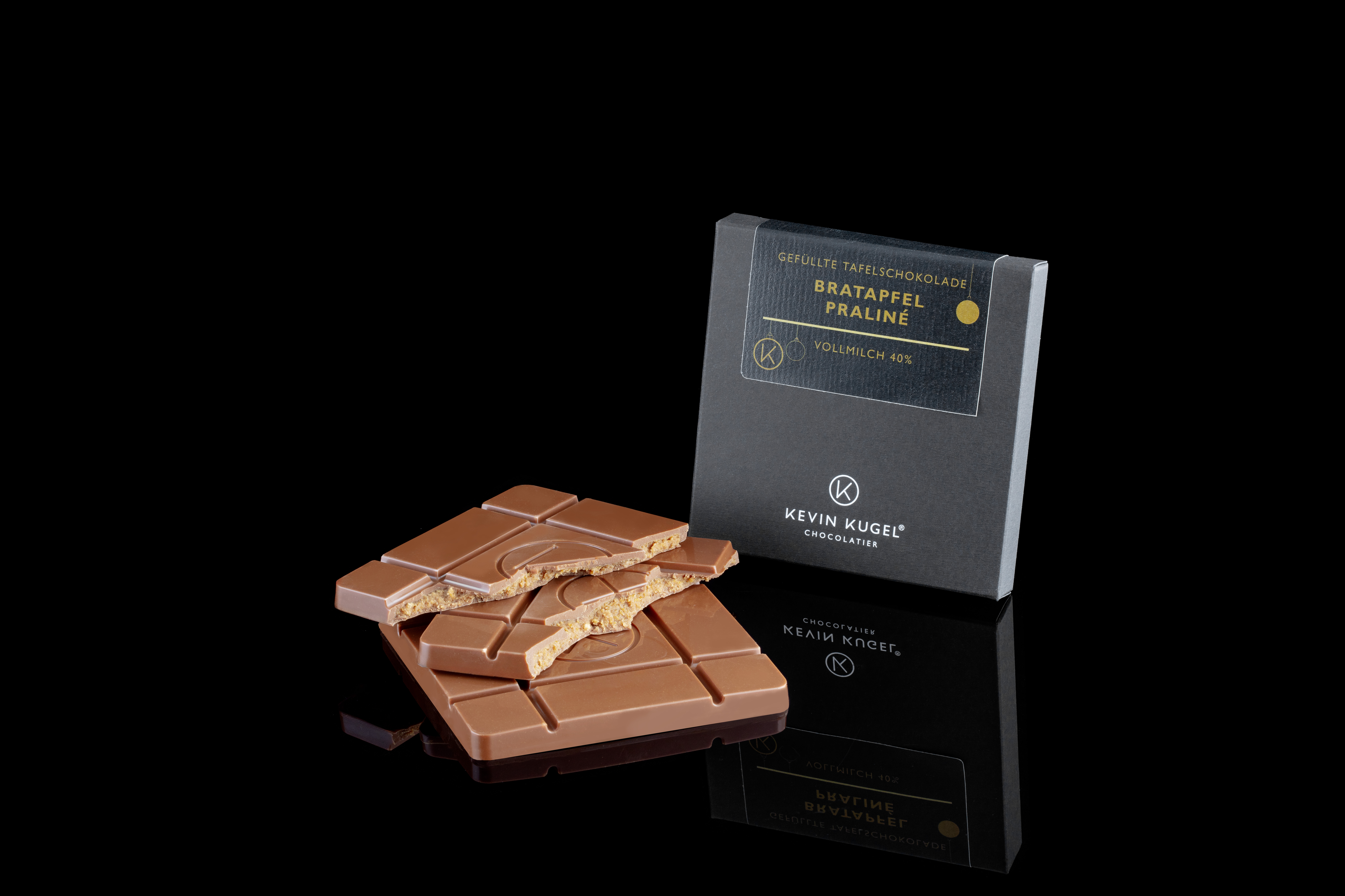 Gefüllte Tafelschokolade Bratapfel Praliné