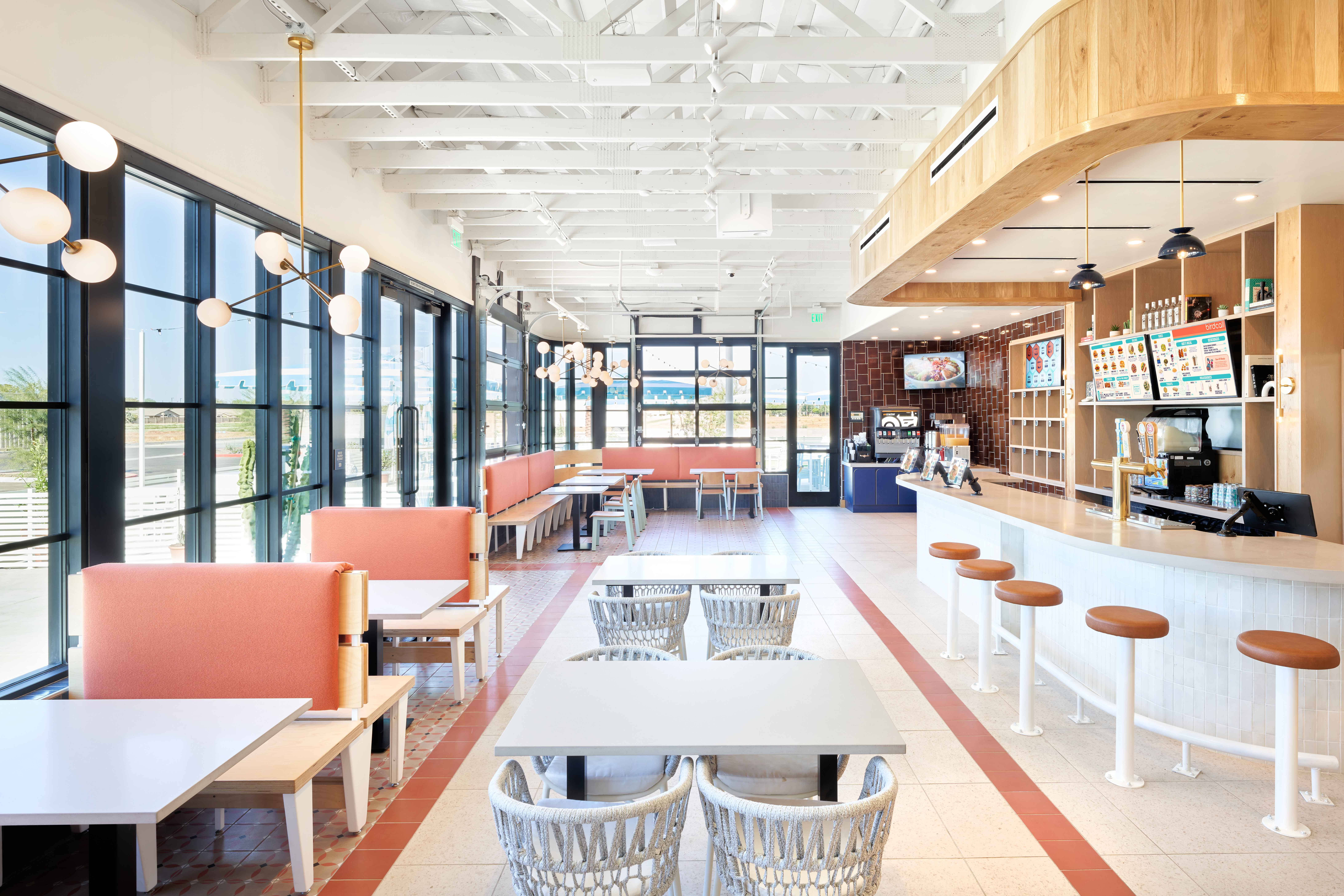 Interior of Birdcall SanTan Village showing a vast dining room and bar offerings.